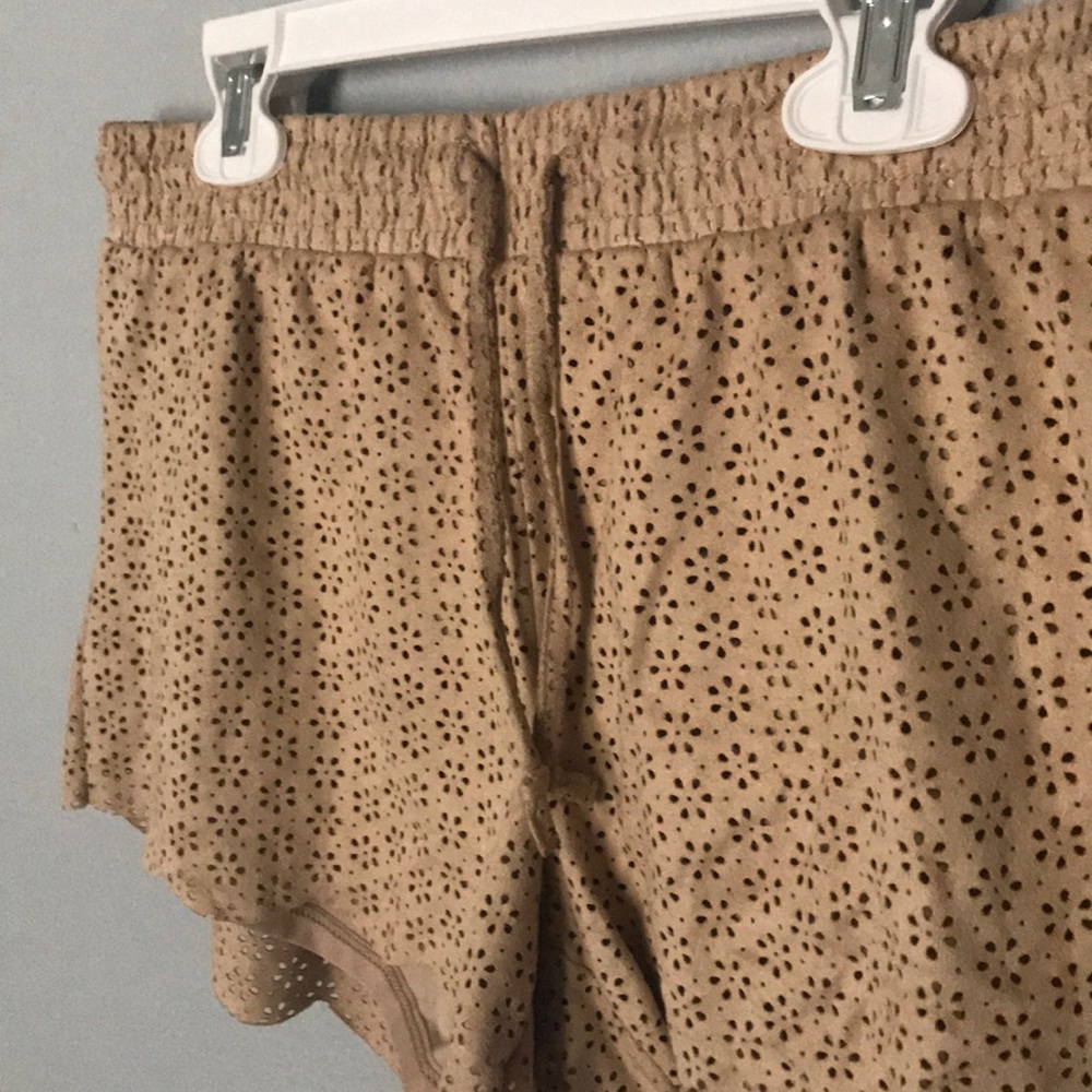 tan shorts with tie on waist